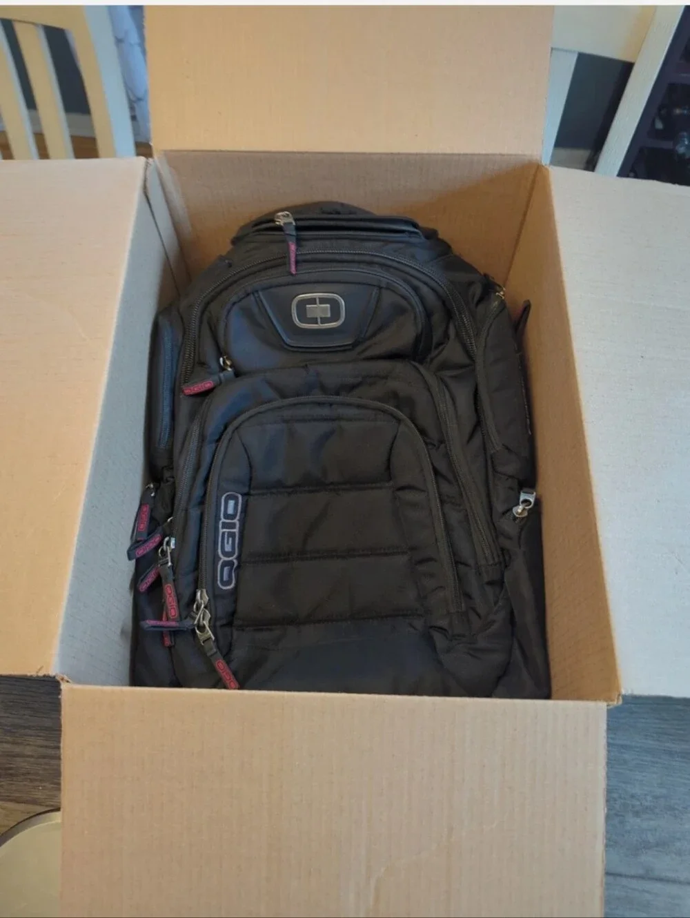 OGIO Black Backpack with Red Zipper Accents Laptop Bag